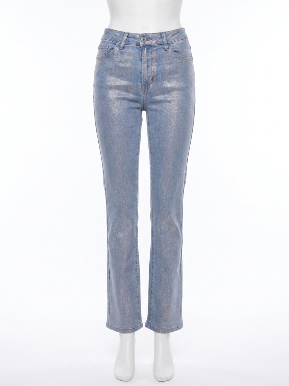 NEW CHARLIE B shimmer bootcut leg pants in light blue